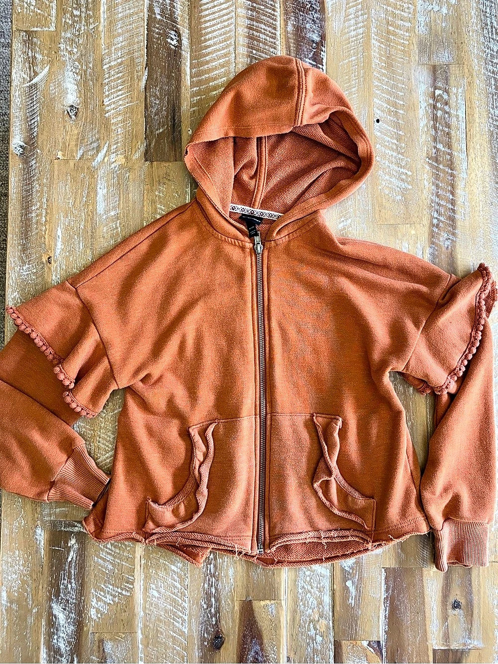 Cat & Jack girls ruffle hoodie size 7/8 8